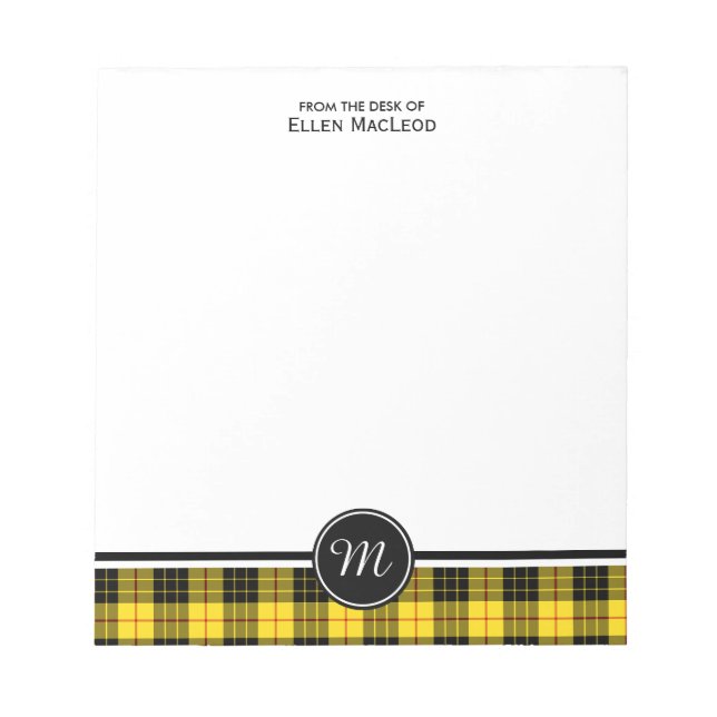 Clan MacLeod Tartan Monogram Notizblock (Vorderseite)