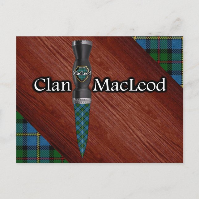 Clan MacLeod Tartan Sgian Dubh Blade Postkarte (Vorderseite)