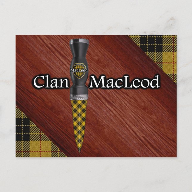 Clan MacLeod Tartan Sgian Dubh Blade Postkarte (Vorderseite)