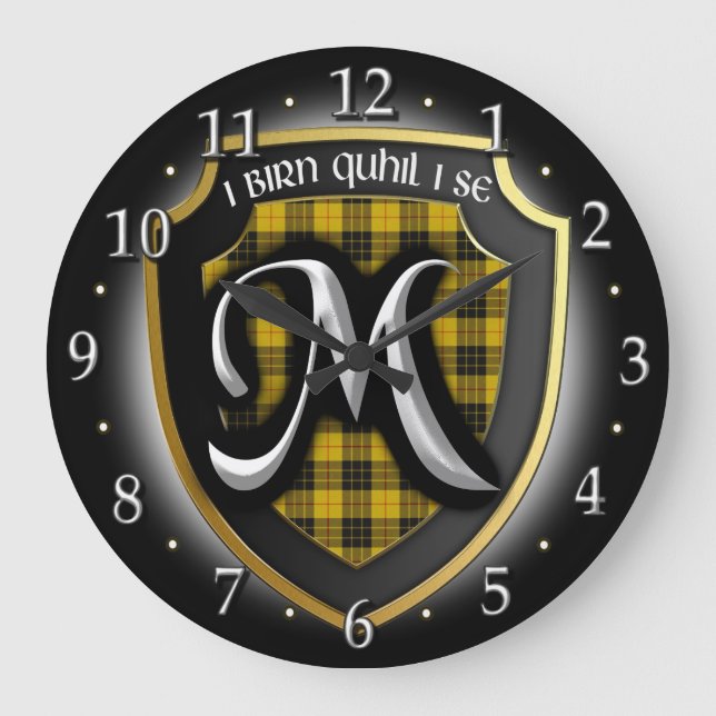 Clan MacLeod Tartan-Uhr Große Wanduhr (Vorderseite)