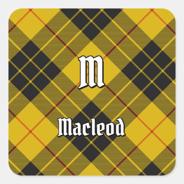 Clan Macleod von Lewis Tartan Quadratischer Aufkleber (Vorderseite)