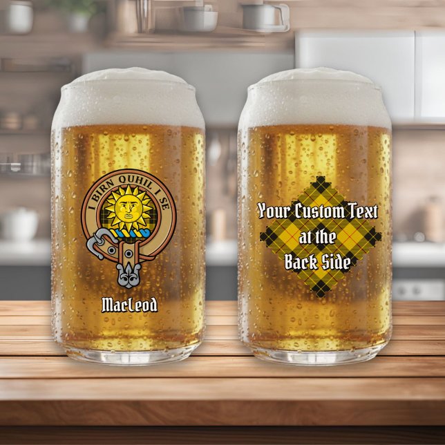 Clan MacLeod von Lewis Wappen über Tartan Dosenglas (Von Creator hochgeladen)