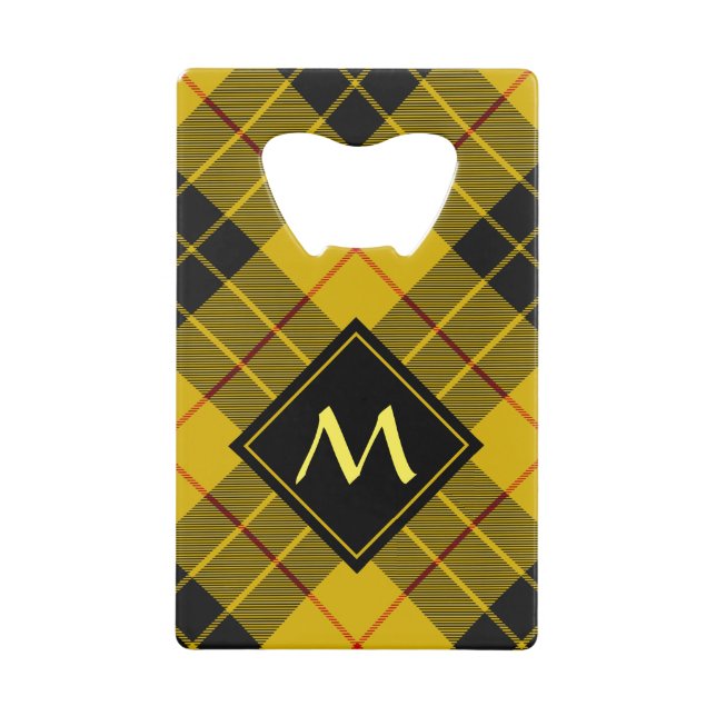 Clan MacLeod von Lewis Wappen über Tartan Geldbeutel Flaschenöffner (Vorderseite)