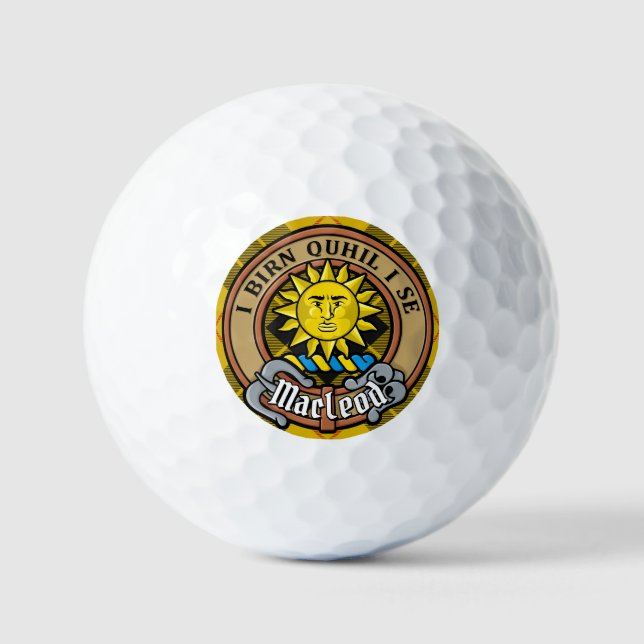 Clan MacLeod von Lewis Wappen über Tartan Golfball (Vorderseite)