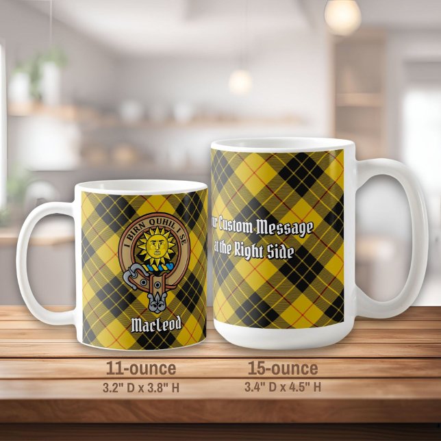 Clan MacLeod von Lewis Wappen über Tartan Kaffeetasse (Von Creator hochgeladen)