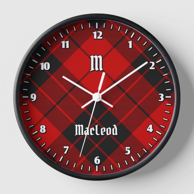 Clan Macleod von Raasay Tartan Uhr (Vorderseite)