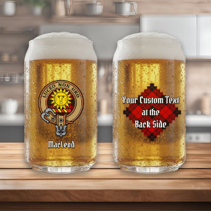 Clan MacLeod von Raasay Wappen über Tartan Dosenglas