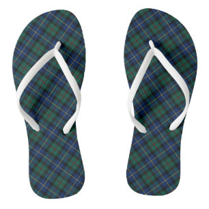 Clan MacLeod von Skye Tartan Blue und Green Karier Flip Flops