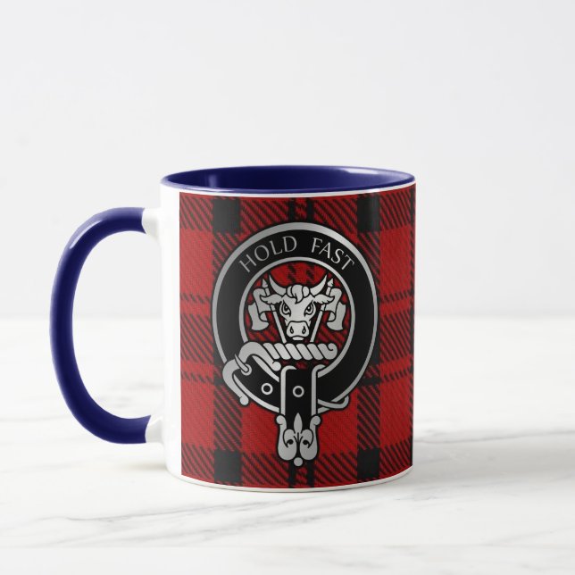 Clan MacLeod Wappen & Red & Black Tartan Tasse (Links)