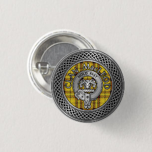 Clan MacLeod Wappen & Tartan Knot Button