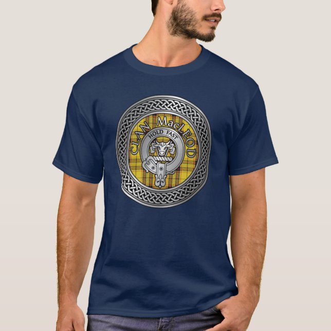 Clan MacLeod Wappen & Tartan Knot T - Shirt (Vorderseite)