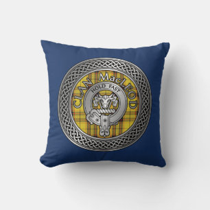 Clan MacLeod Wappen & Tartan Knot Throw Pillow Kissen