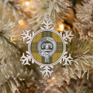 Clan MacLeod Wappen & Tartan Schneeflocken Zinn-Ornament