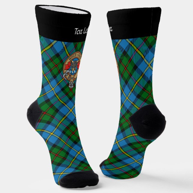 Clan MacLeod Wappen über die Jagd auf Tartan Socks Socken (Gewinkelt)