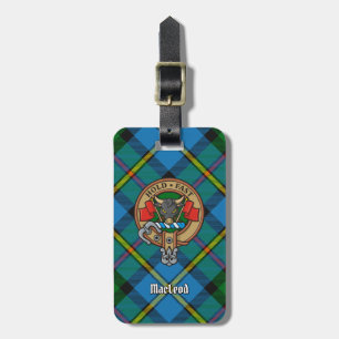 Clan MacLeod Wappen über Jagd Tartan Gepäckanhänger
