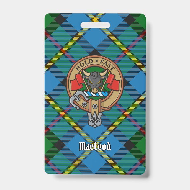 Clan MacLeod Wappen über Tartan Ausweis (Vorderseite)