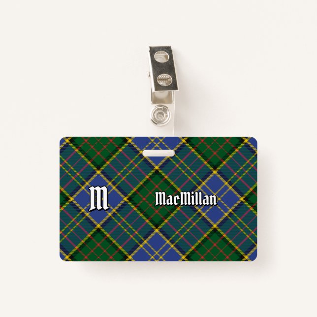 Clan MacMillan Hunting Tartan Ausweis (Vorderseite mit Klammer)