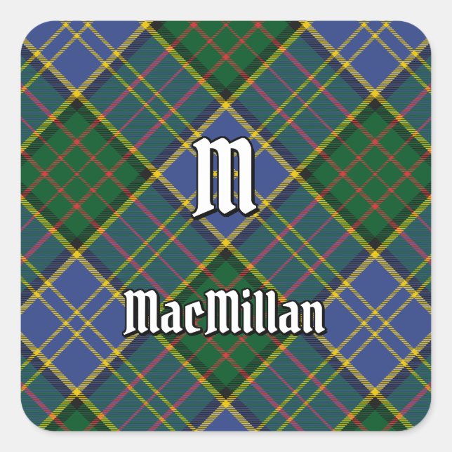 Clan MacMillan Hunting Tartan Quadratischer Aufkleber (Vorderseite)