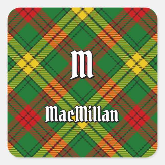 Clan MacMillan Tartan Quadratischer Aufkleber (Vorderseite)