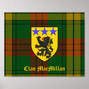 Clan MacMillan Tartan und Schild Poster