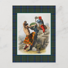 Clan MacMillan Vintag Illustration Tartan Frame Postkarte