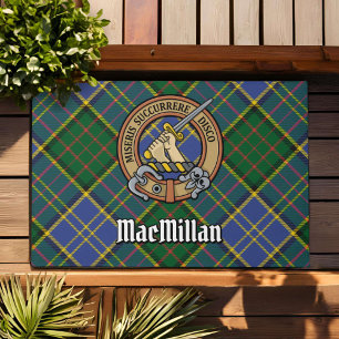 Clan MacMillan Wappen über die Jagd auf Tartan Fußmatte