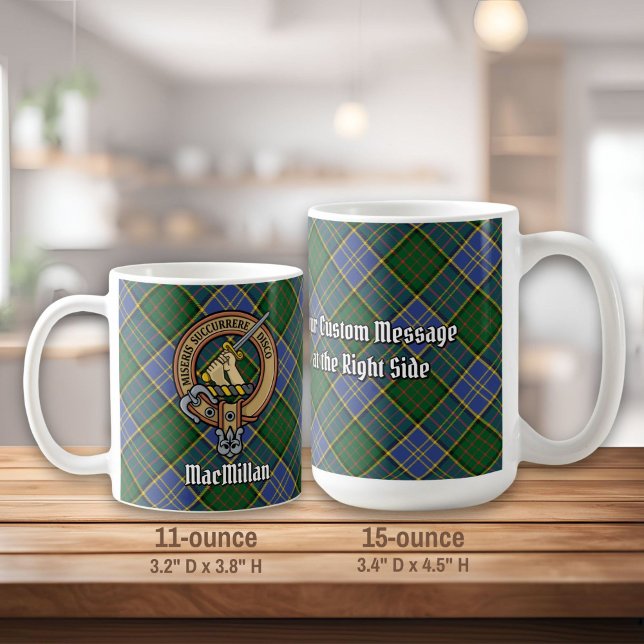 Clan MacMillan Wappen über die Jagd auf Tartan Kaffeetasse (Von Creator hochgeladen)