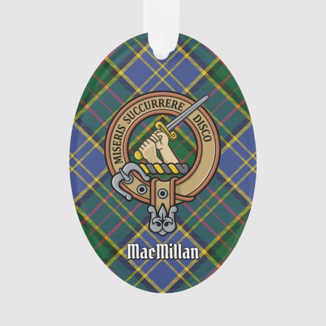 Clan MacMillan Wappen über die Jagd auf Tartan Ornament (Vorderseite)