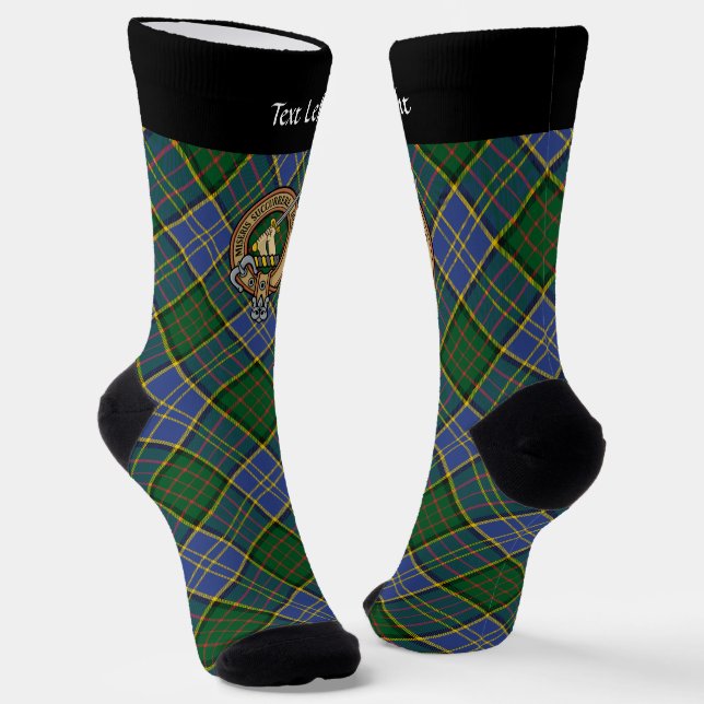 Clan MacMillan Wappen über die Jagd auf Tartan Socken (Gewinkelt)