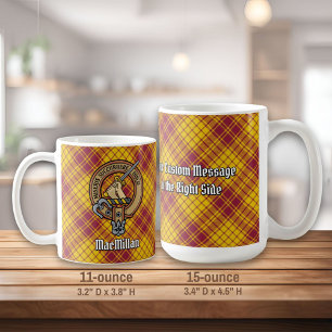 Clan MacMillan Wappen über Dress Tartan Kaffeetasse