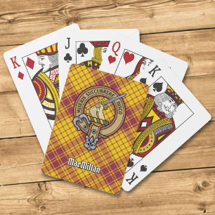 Clan MacMillan Wappen über Dress Tartan Spielkarten