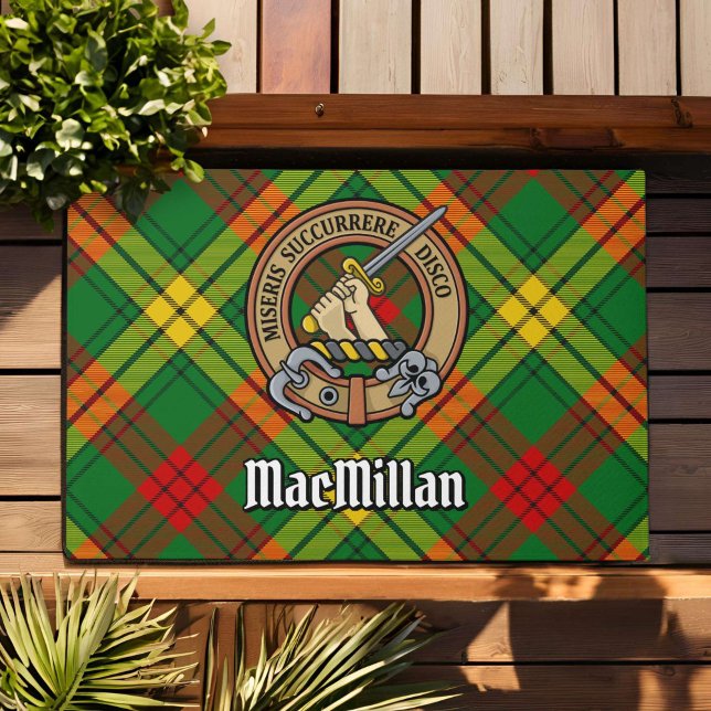 Clan MacMillan Wappen über Tartan Fußmatte (Von Creator hochgeladen)