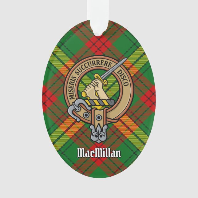 Clan MacMillan Wappen über Tartan Ornament (Vorderseite)