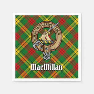 Clan MacMillan Wappen über Tartan Serviette
