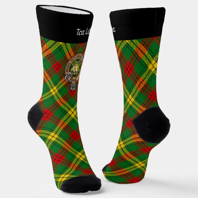 Clan MacMillan Wappen über Tartan Socken (Gewinkelt)