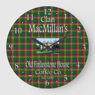Clan MacMillan's Old Finlaystone House Coffee Co. Große Wanduhr