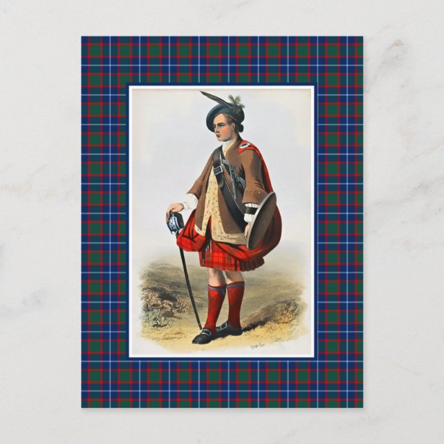 Clan MacNab Vintag Illustration Tartan Frame Postkarte (Vorderseite)