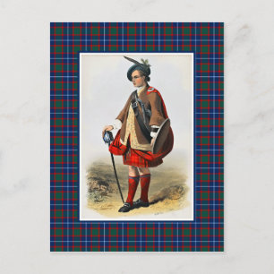 Clan MacNab Vintage-Illustration Tartan-Rahmen Postkarte