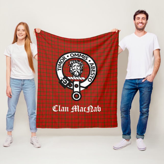 Clan MacNab Wappen Abzeichen und Tartan Fleecedecke (Beispiel)