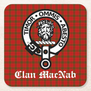 Clan MacNab Wappen Abzeichen und Tartan Rechteckiger Pappuntersetzer