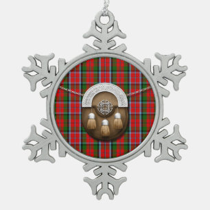 Clan MacNaughton Tartan und Sporran Schneeflocken Zinn-Ornament
