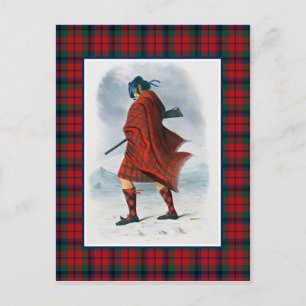 Clan MacNaughton Vintage-Illustration Tartan-Rahme Postkarte