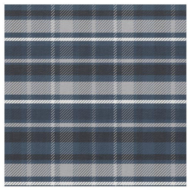 Clan Macneil Blue Scottish Tartan Karos Muster Stoff (Nahaufnahme)