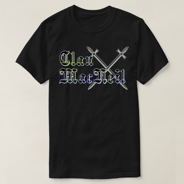 Clan MacNeil Familienname Nachname Scottish Tartan T-Shirt (Design vorne)