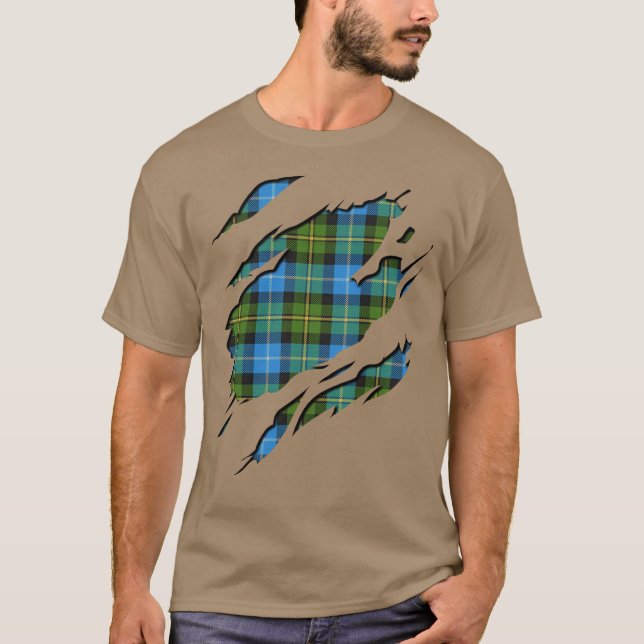 Clan MacNeil Tartan Karierte Effekte T-Shirt (Vorderseite)
