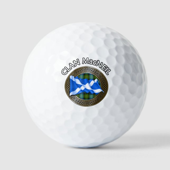 Clan MacNeil Tartan Knot & Flag Golfball (Vorderseite)