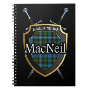 Clan MacNeil Tartan-Schild u. Schwerter Notizblock
