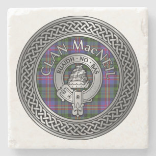 Clan MacNeil Wappen & Tartan Knot Steinuntersetzer