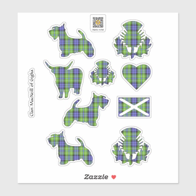 Clan MacNeill von Gigha Tartan Sticker (Blatt)