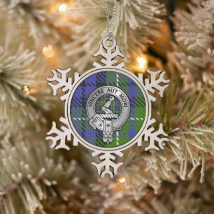 Clan MacNeill von Gigha Wappen & Tartan Snowflake  Schneeflocken Zinn-Ornament